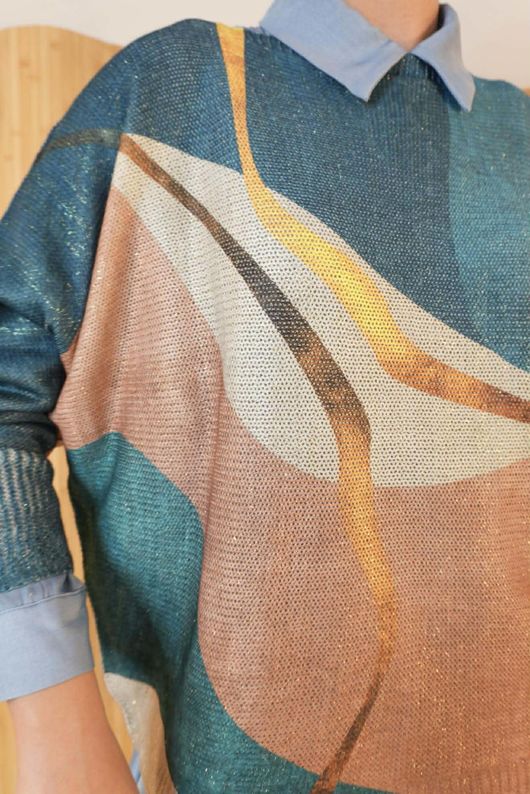 Raven Relaxed Knit Top Riley Teal